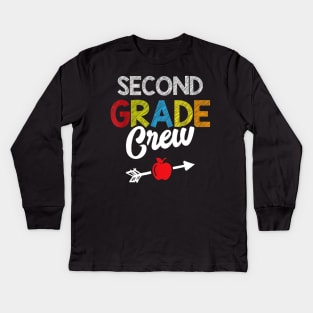 2nd Grade Crew Funny Teacher Student Kids Back To School Kids Long Sleeve T-Shirt